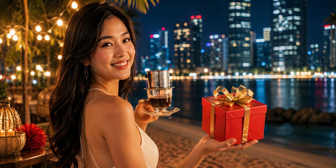 Người dùng Hà Nội nhận thưởng đỏ và cài app 520i tại quán cà phê buổi sáng