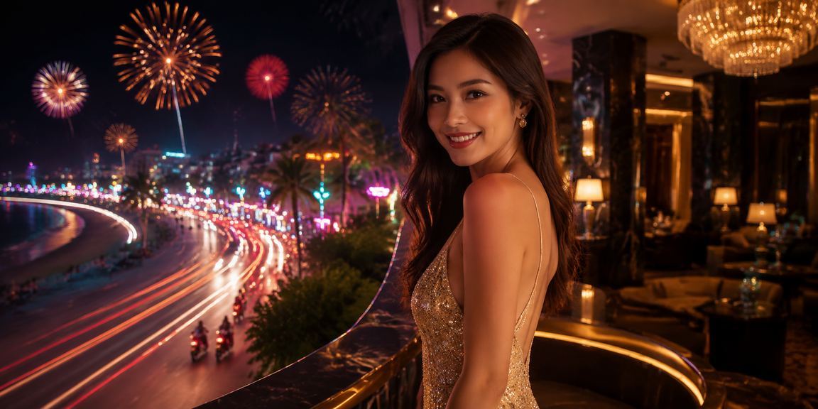 Sảnh giải trí casino neon tại Mũi Né – không khí sôi động ban đêm