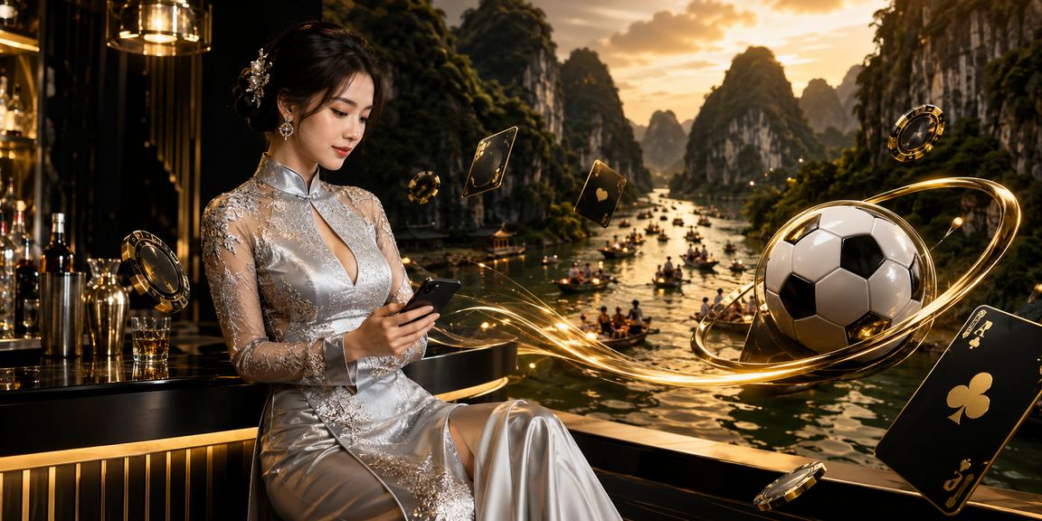 Người dùng Ninh Bình mặc áo dài chơi bài trực tuyến trên điện thoại qua app 520i